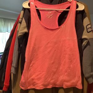 Aeropostale pink color sequin tank top size large l